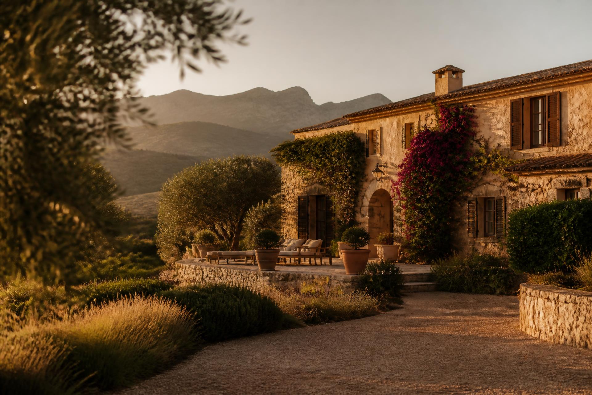 Finca Avedin at golden hour, Andalucía, Spain
