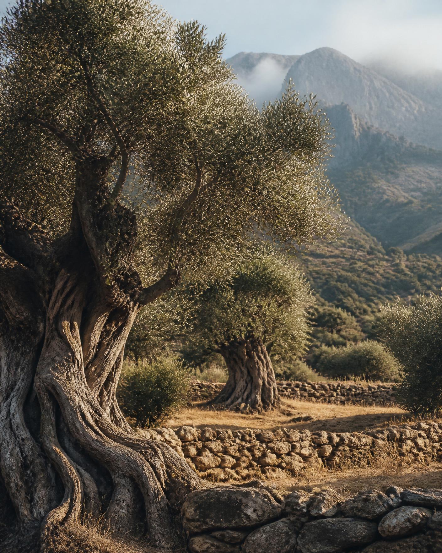 Centuries-old olive grove in Andalusia